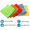 Promotional 300gsm 350gsm 400gsm Wipe Water Absorbing Small Square Car Washing Cleaning Polyester Microfiber Towel Cloth