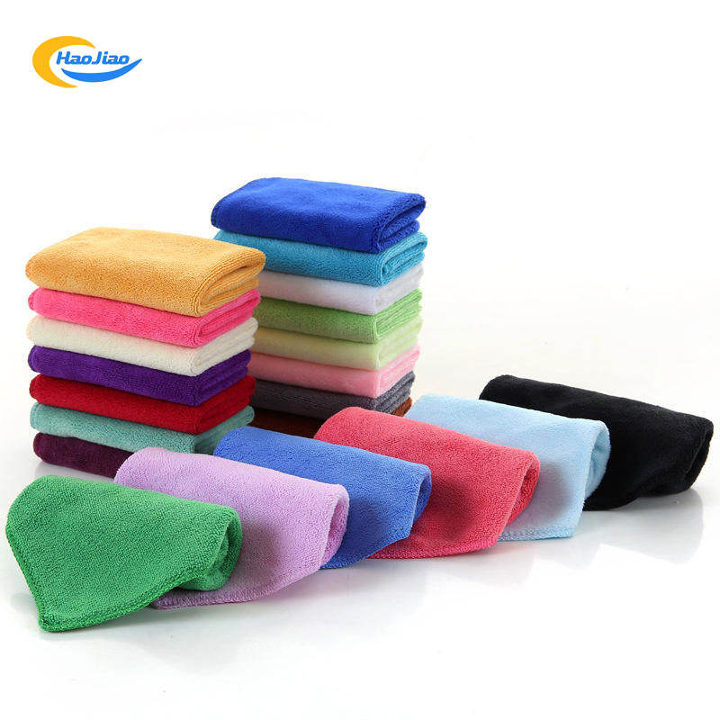 Promotional 300gsm 350gsm 400gsm Wipe Water Absorbing Small Square Car Washing Cleaning Polyester Microfiber Towel Cloth