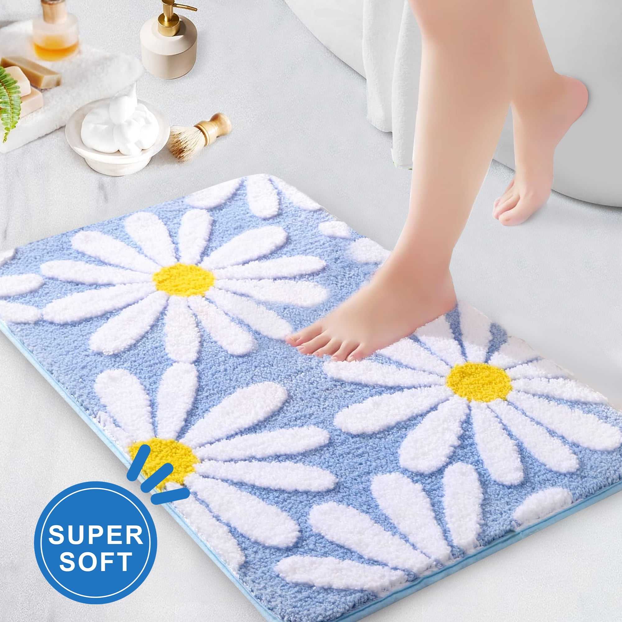 Promotional High Quality Fashionable Design Non-Slip Super Absorbent Washable Decoration Bath Mats