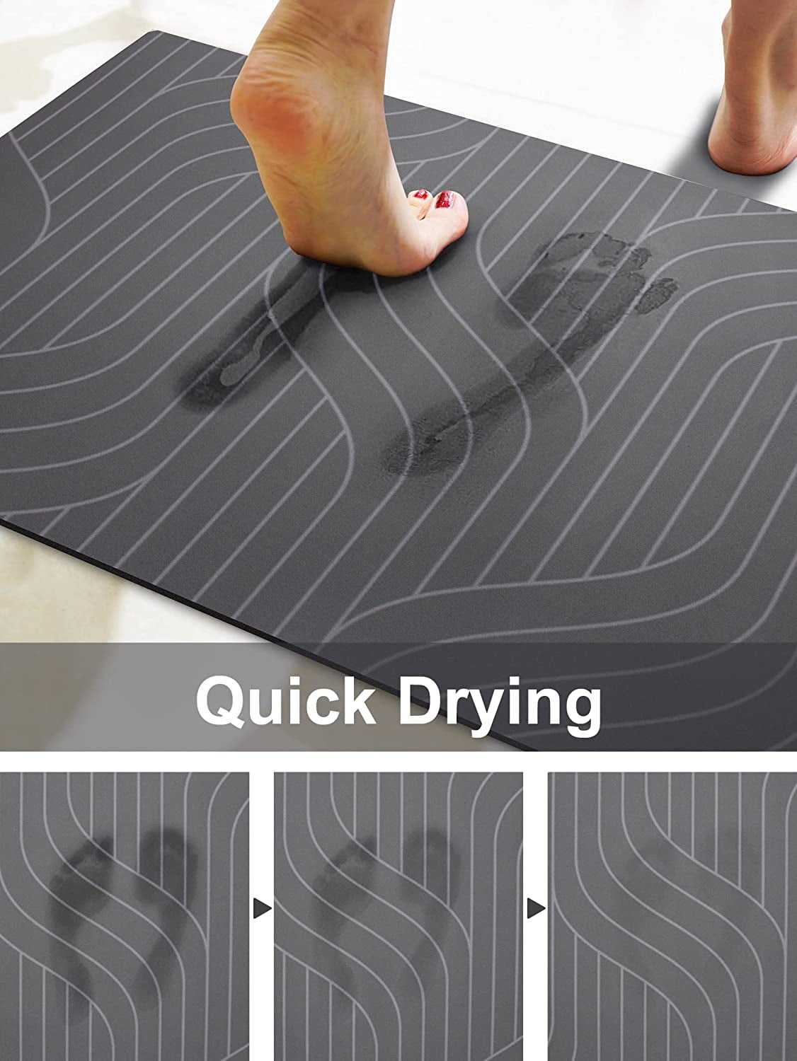 Bathroom Products Cheap Geometric Design Thin Rubber Non Slip Soft Bathroom Super Absorbent Mat Bathmat Bath Rugs Mat