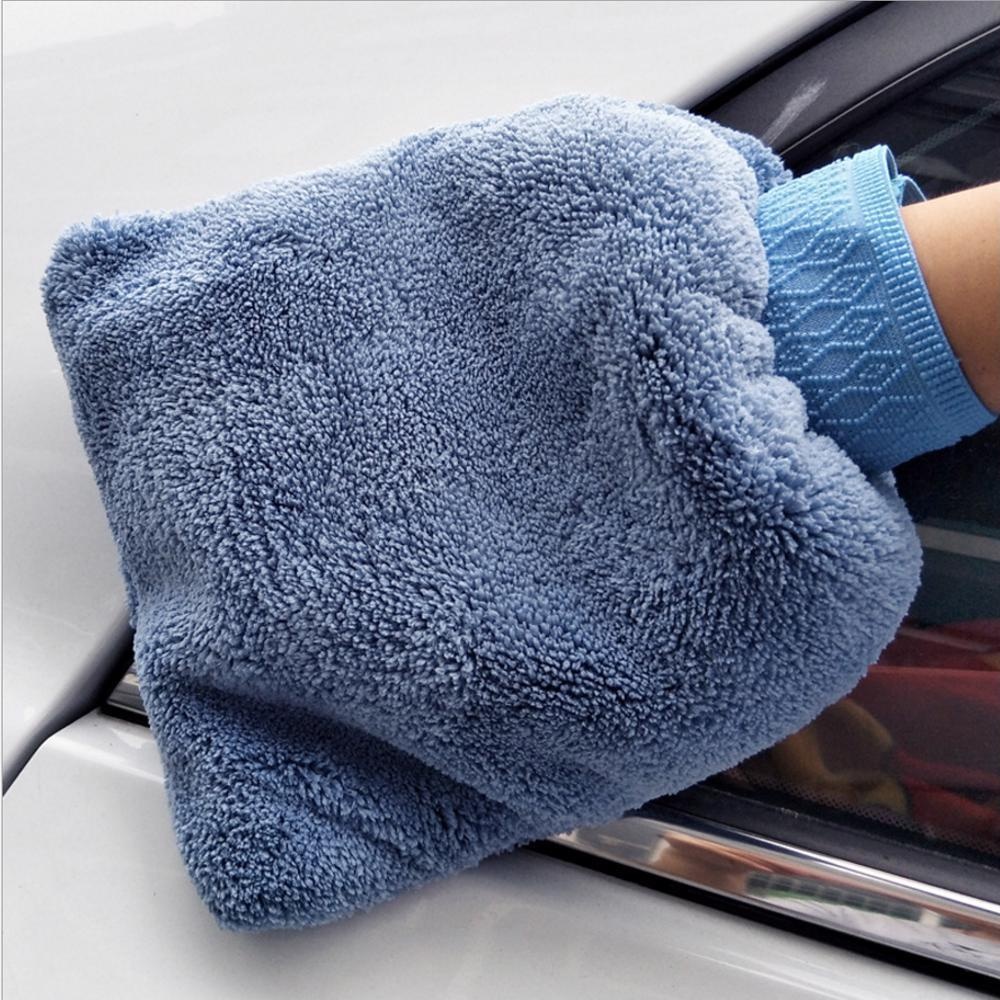 Promotional dual side Car Large Lint Wash Glove microfiber car cleaning mitt