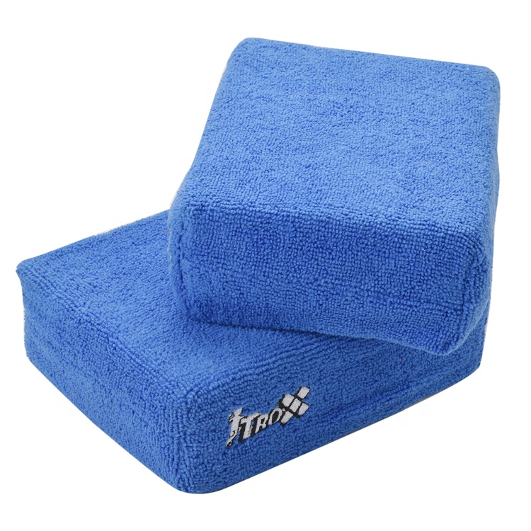 manufacturer microfiber terry cloth car polishing wax cleaning sponge