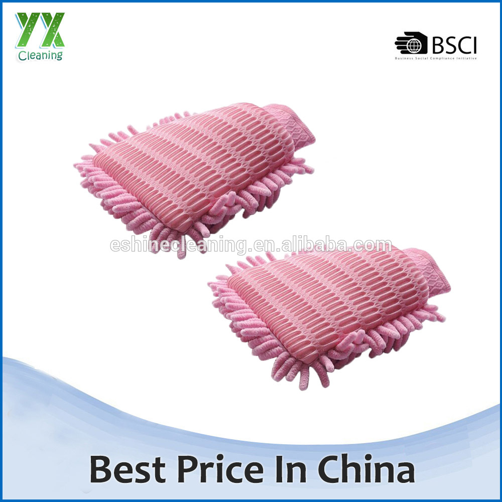 BSCI FACTORY Polyester Car Cleaning Sponge Gloves And Polyamide Material