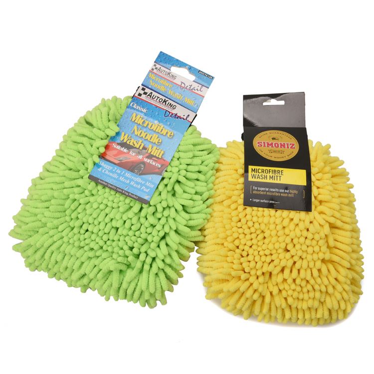 Factory supply Super Premium Double Sided Cleaning car glove microfiber chenille wash mitt