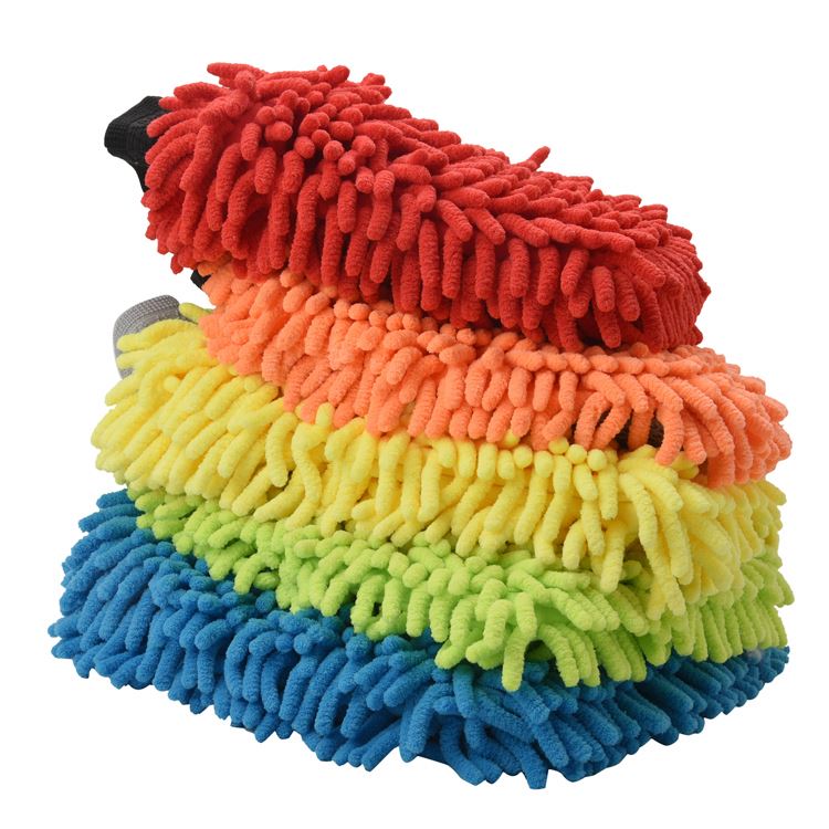 Satisfying service Premium Scratch Free Ultra Plush Micro-Noodle Auto Car Mitt Chenille Microfiber Wash Glove