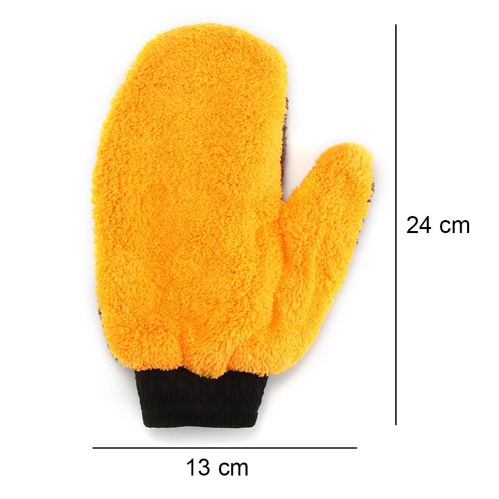premium double side plush microfiber car cleaning wash mitt