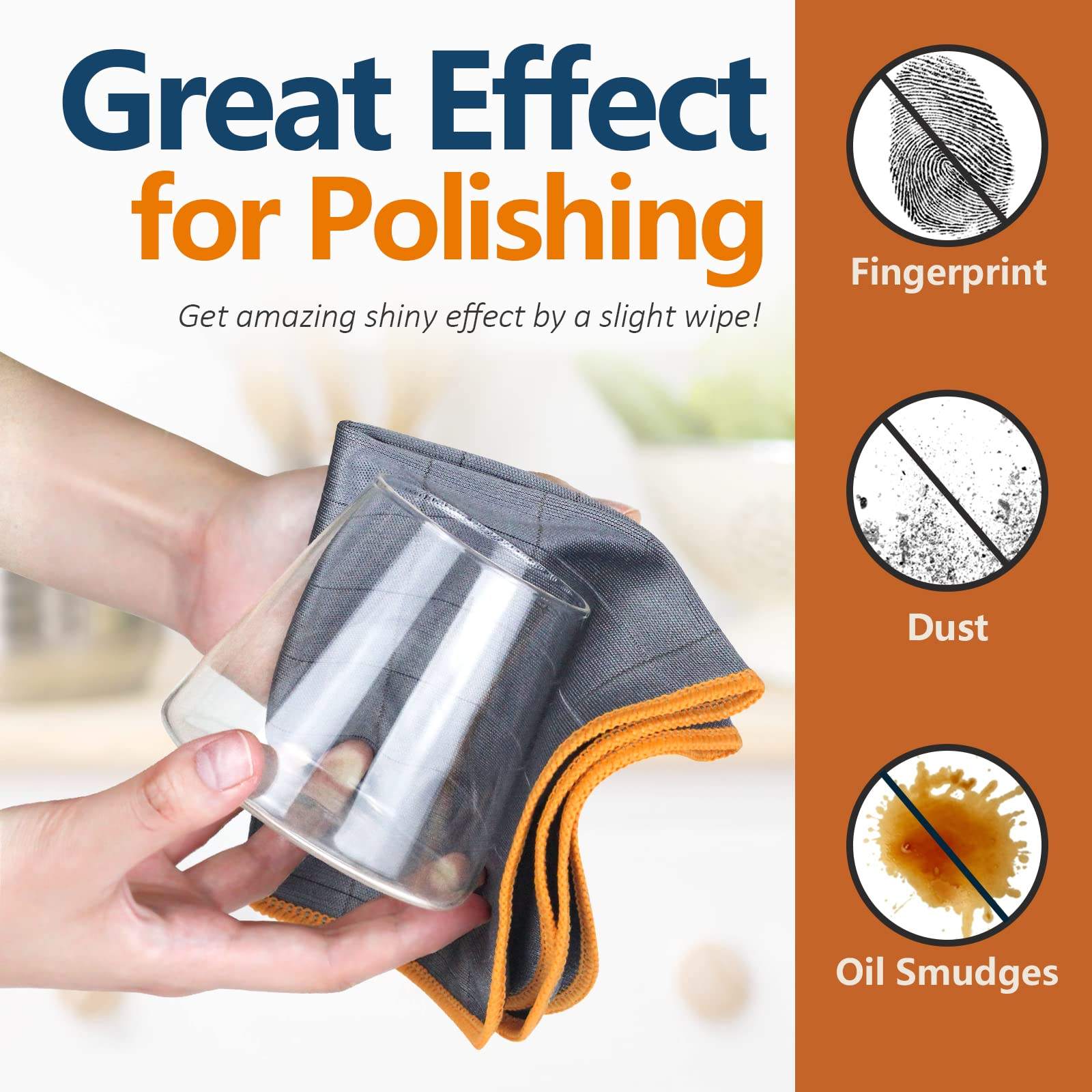 400GSM Carbon Microfiber Lint Free Streak Free Cleaning Cloth Reusable for Auto Detailing Drying Wash Mirror Kitchen Dish