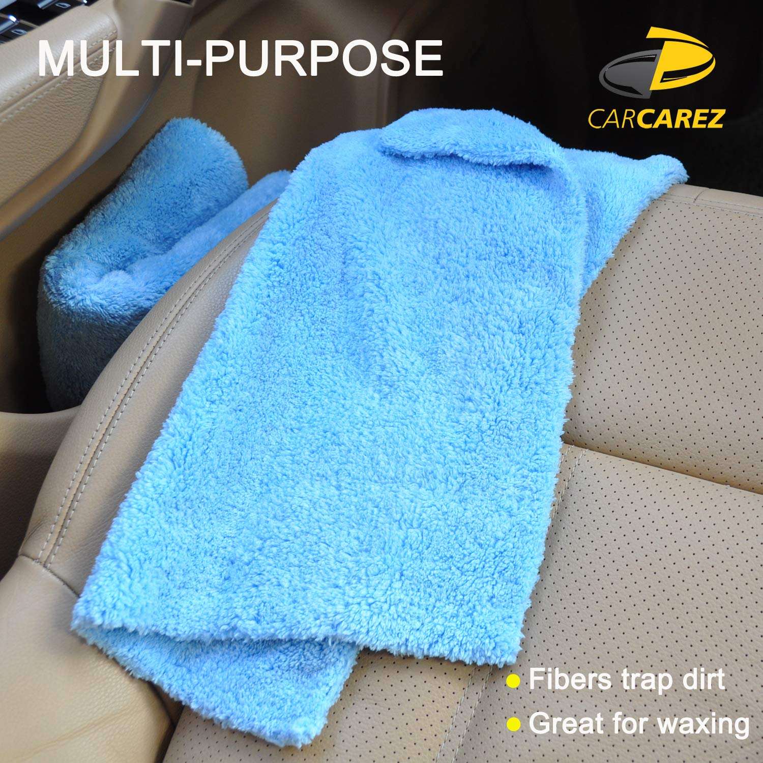 500gsm Coral Fleece Microfiber Cloth 16*16 Inches Edgeless Plush Pile Towel for Quick Dry Car Care Cleaning