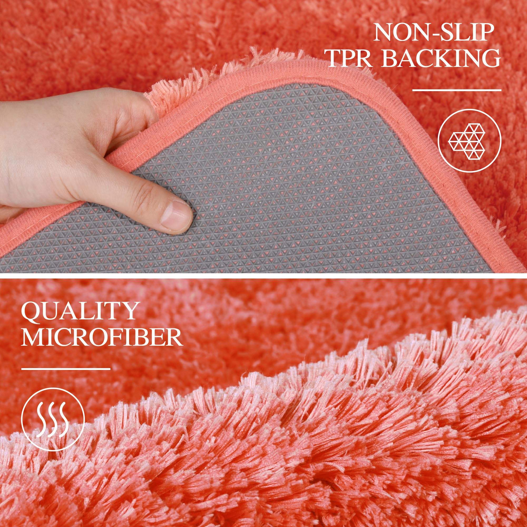 Washable Non Slip Blacking Bath Mat Luxury Shaggy High Water Absorbent And Anti Slip Bathroom Mat
