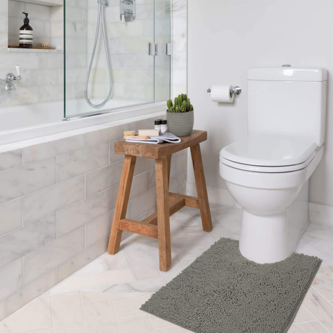 Chenille Floor Mat Bathroom Three piece Set Water Absorbing Long Hair Carpet Toilet Bathroom Foot Mat Set