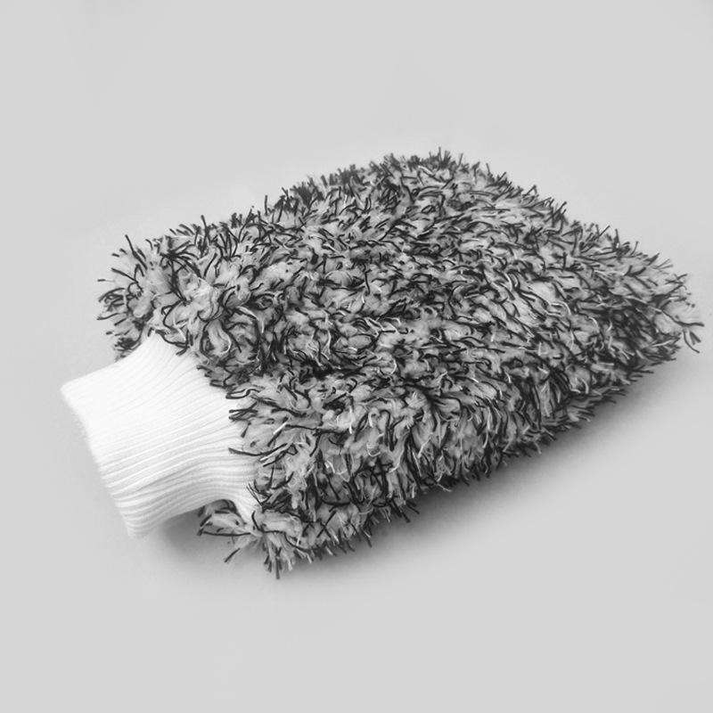 Premium Custom 70 30 Super Soft Long High Pile Microfiber Detailing Wash Mitt Car Clean Window Microfibre Wheel Washing Mitt