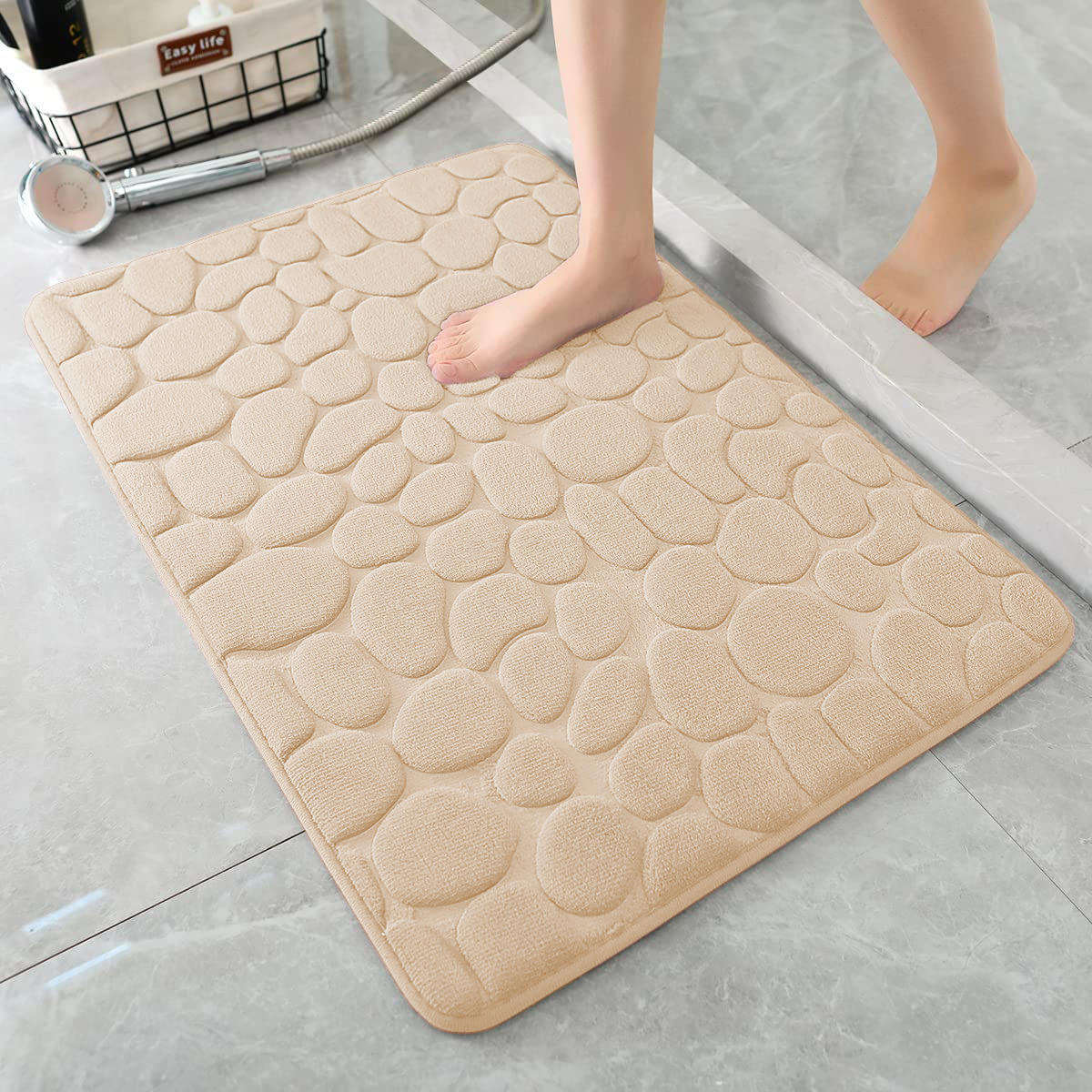 Soft Memory Foam Shower Bathroom Bath Floor Mat Rugs Quick Dry Super Water Absorbent Non Slip Stone Bath Mat