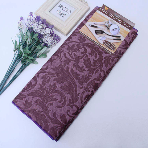 Foldable Polyester Dish Drying Mat Microfiber Printed Kitchen Absorbent Dish Drying Mat Polyester Dish Drying Mat