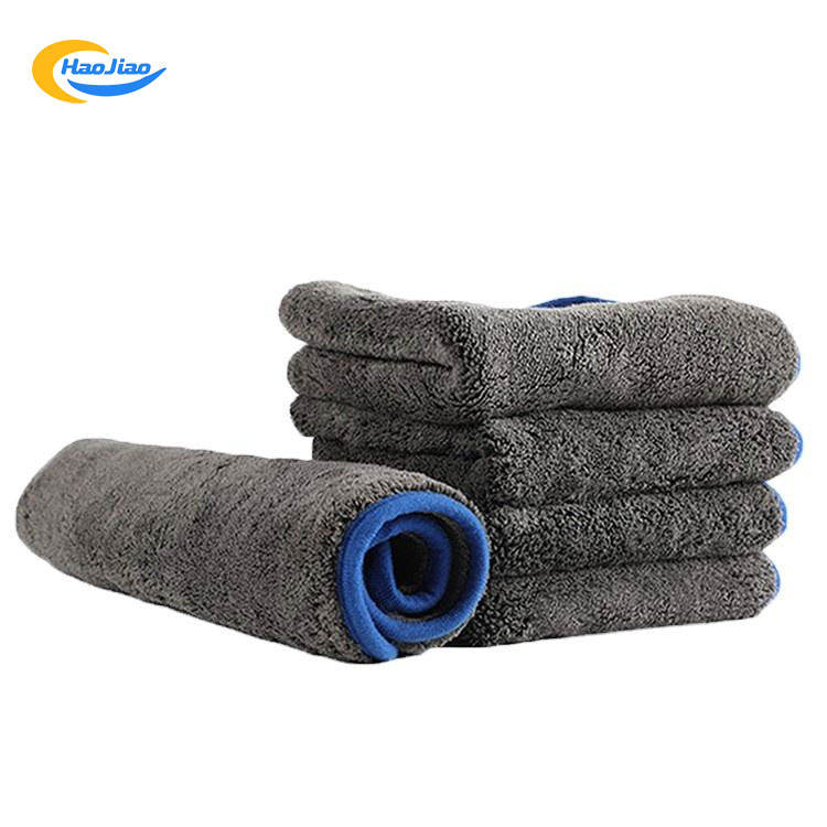 Custom Logo 1000 gsm Deluxe Dual Layer Absorbent Plush Car Wash Towel 1000gsm Microfiber Towel Car Cleaning Drying