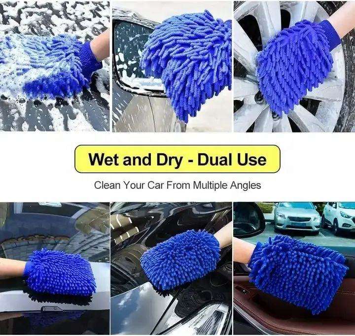 New Style Auto Micro Fiber Chenille Microfibre Car Wash Mitt Microfiber Cleaning Chenille Glove