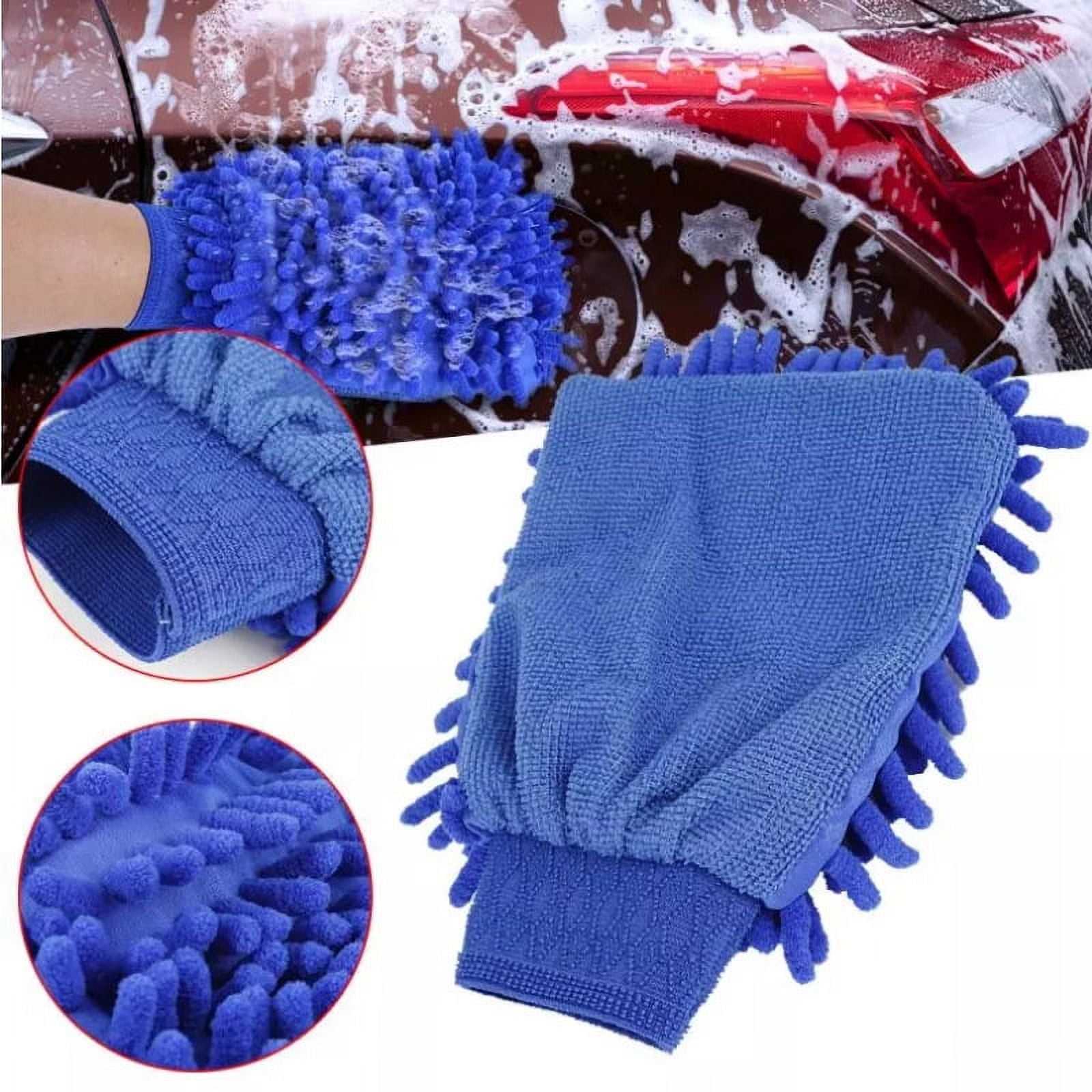 Highly Absorbent Double-Sided Microfiber Mitt for Car Washing for Cars Trucks Motorcycles Boats SUVs Made Durable Chenille
