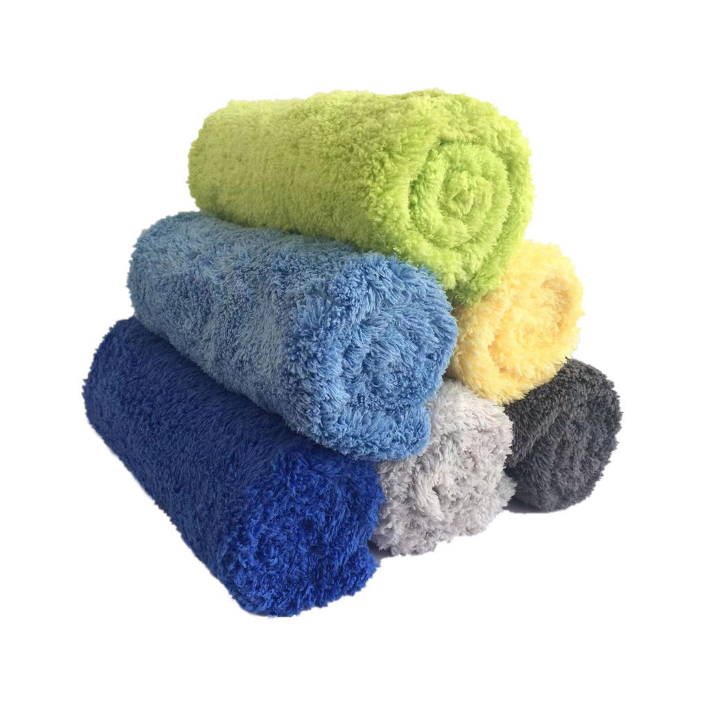 Dual Pile Edgeless Auto Detailing Microfiber Towel Microfibre Cloths Towel Pink Blue Yellow Green Red Cleaning Microfiber Cloth