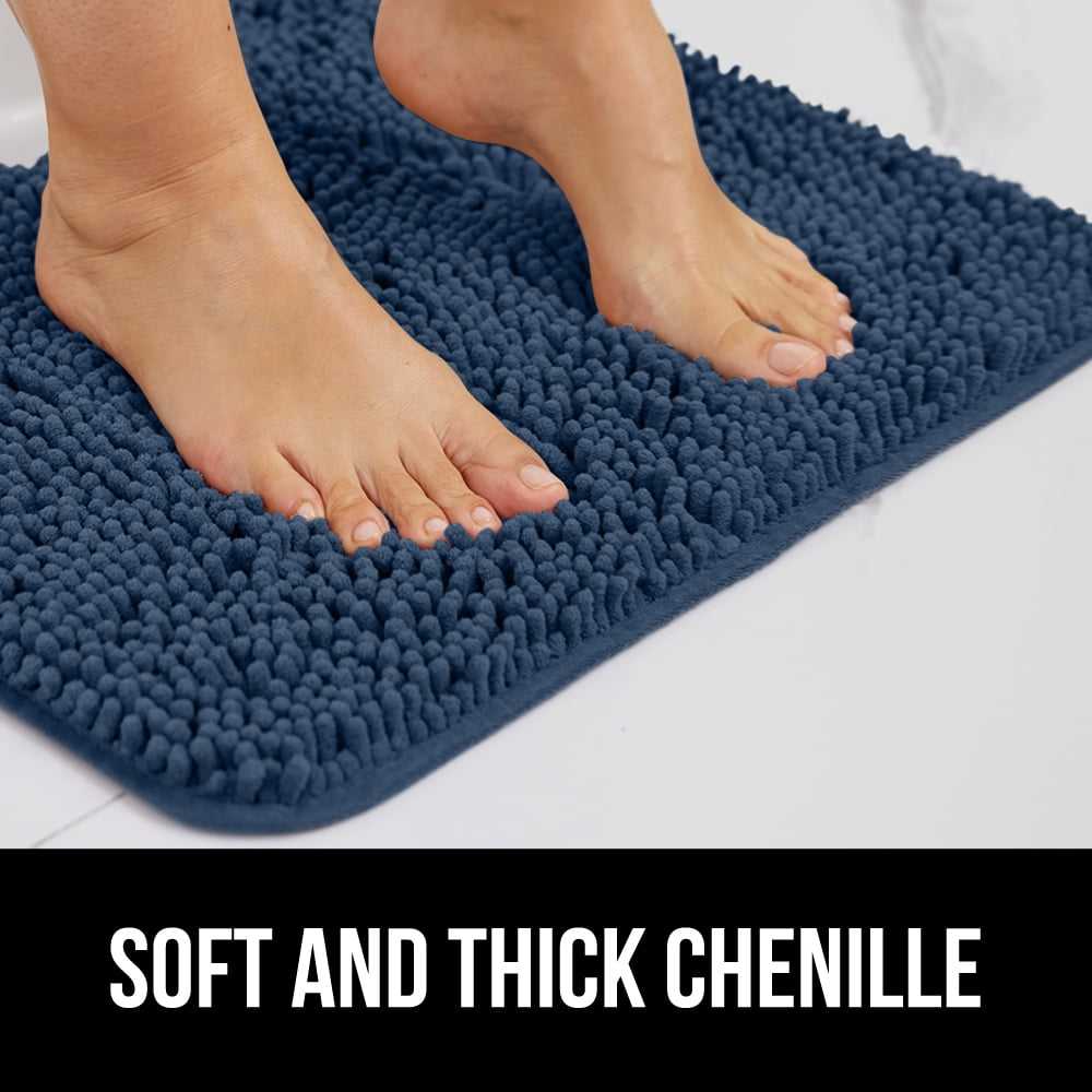 Chenille Bath Rugs Extra Soft and Absorbent Microfiber Rug Non-Slip Runner Carpet for Tub Bathroom Washing Machine Shower Mat