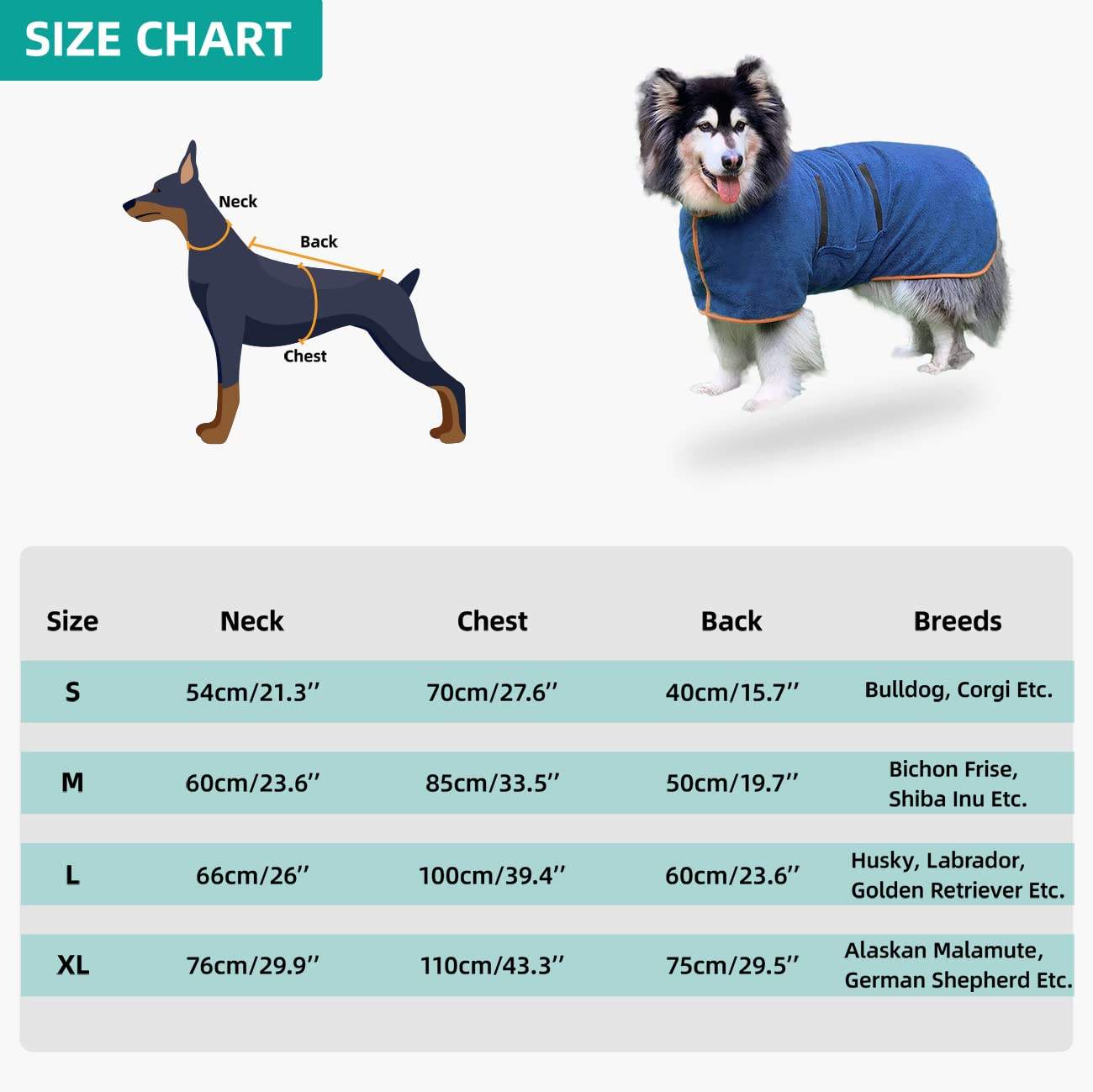 Customized Microfibre Material Fast Dog Drying Coat Dog Bath Robe Super Absorbent Dog Bathrobe Towel