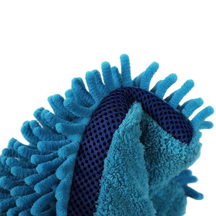 BSCI Custom Soft Chenille Car Cleaning Brush Microfibre Fleece Chenille Wash Mitt Polyester Fabric Microfiber Gloves