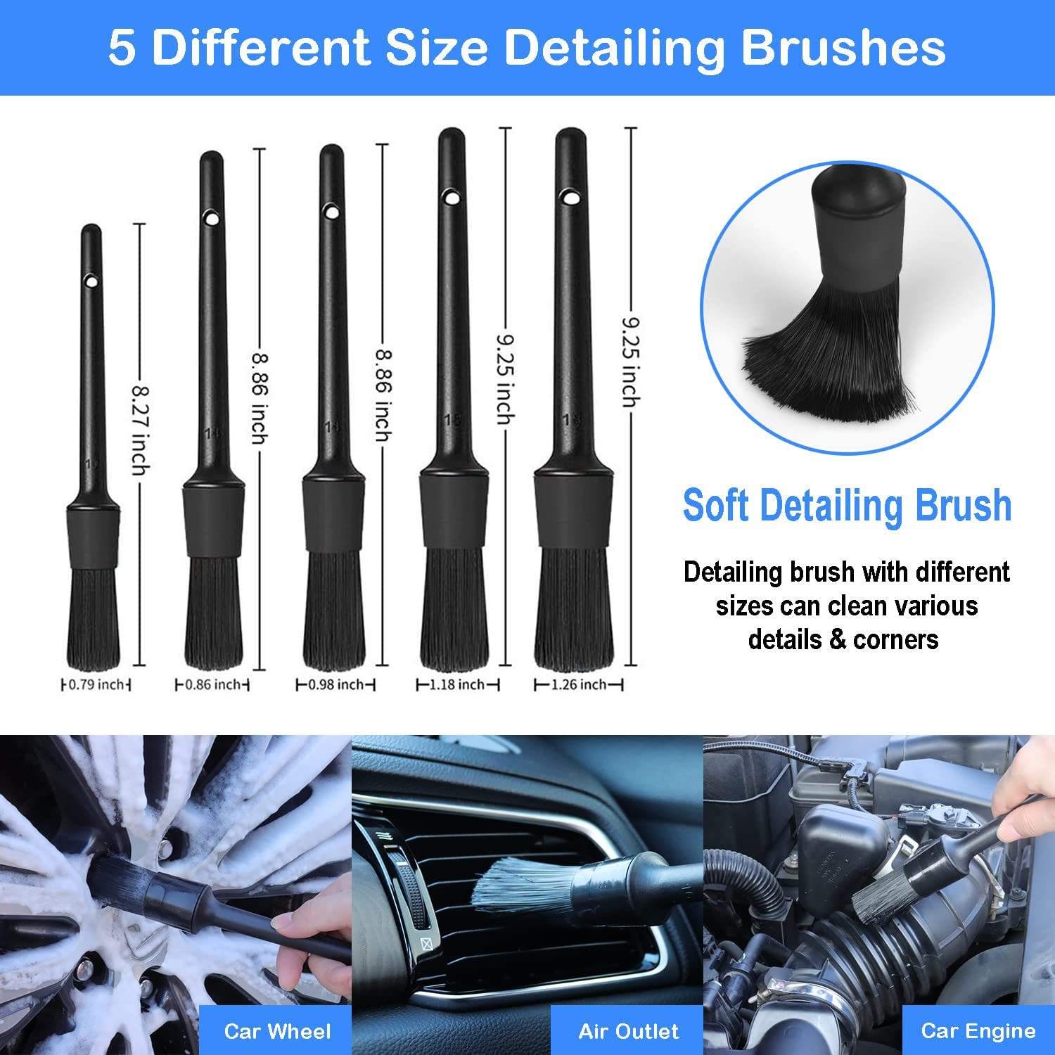 Hot Sales 26PCS Car Brush Set Auto Car Washing Drill Brush Set Car Cleaning Tools Kit