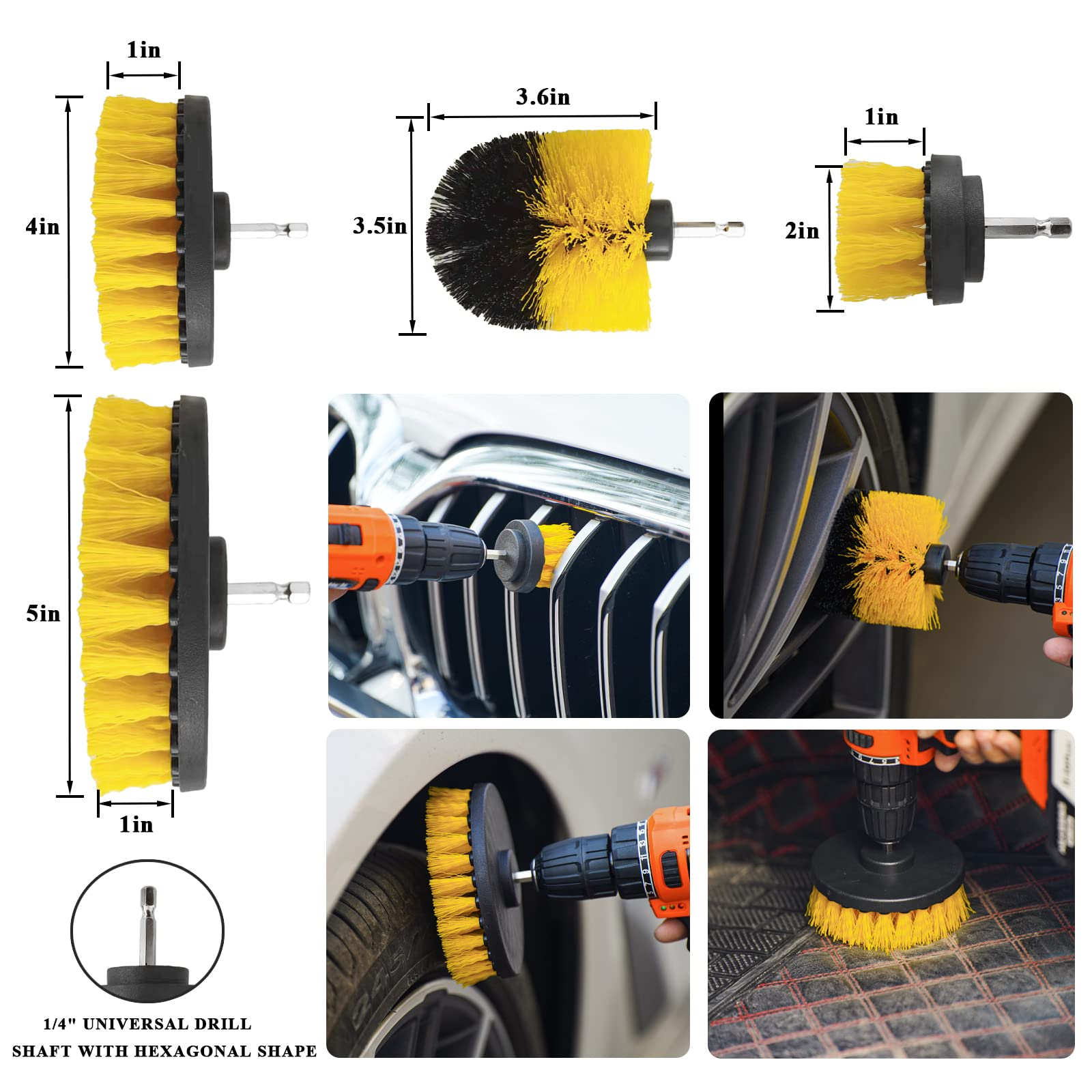 26pcs Car Detailing Brush Set Auto Detailing Car Brush Kit with Buffing Sponge Pads Kit for Car Cleaning Tools