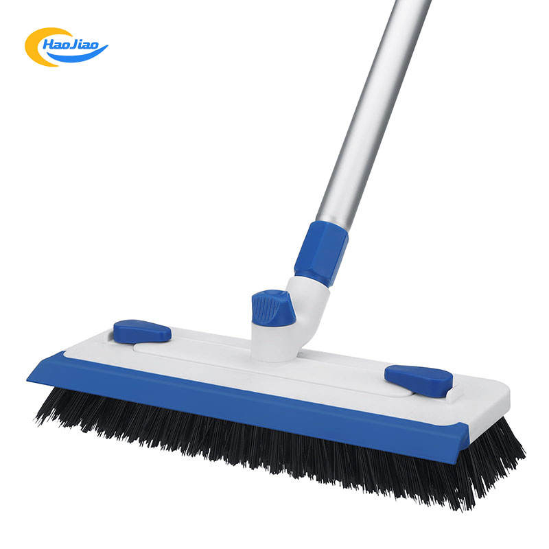Household 3 in 1 Squeegee Floor Scrubber Bathroom Patio Garage Cleaning Brush Long Handle Floor Scrub Brush