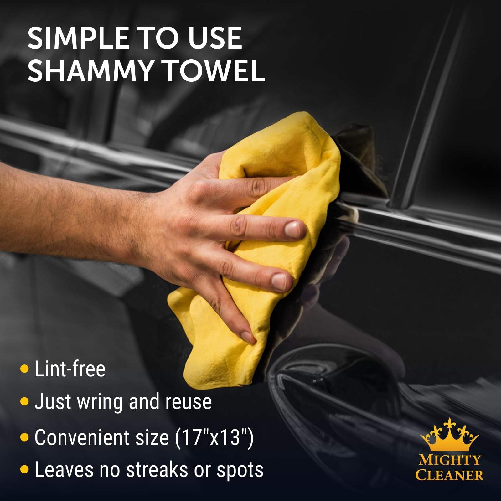 Premium 26"x17" Super Absorbent Reusable Shammy Cloth PVA Chamois Towel for Cars Drying Faster Dry Scratch-Free and Lint-Free