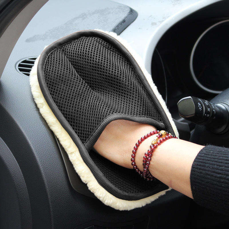 Polishing Microfiber Automobile Washing Soft Wax Car Cleaning Glove Artificial Wool Mitt Gloves for Car Wash