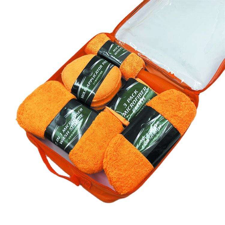 9 Pcs Applicator Ceramic Double Side Eco Friendly Microfiber Duster Brush Car Wash Tool Kit Set Coating Sponge for Cars Wash