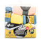 Microfiber Car Cleaning Set with Tire Brush mitt sponge towel