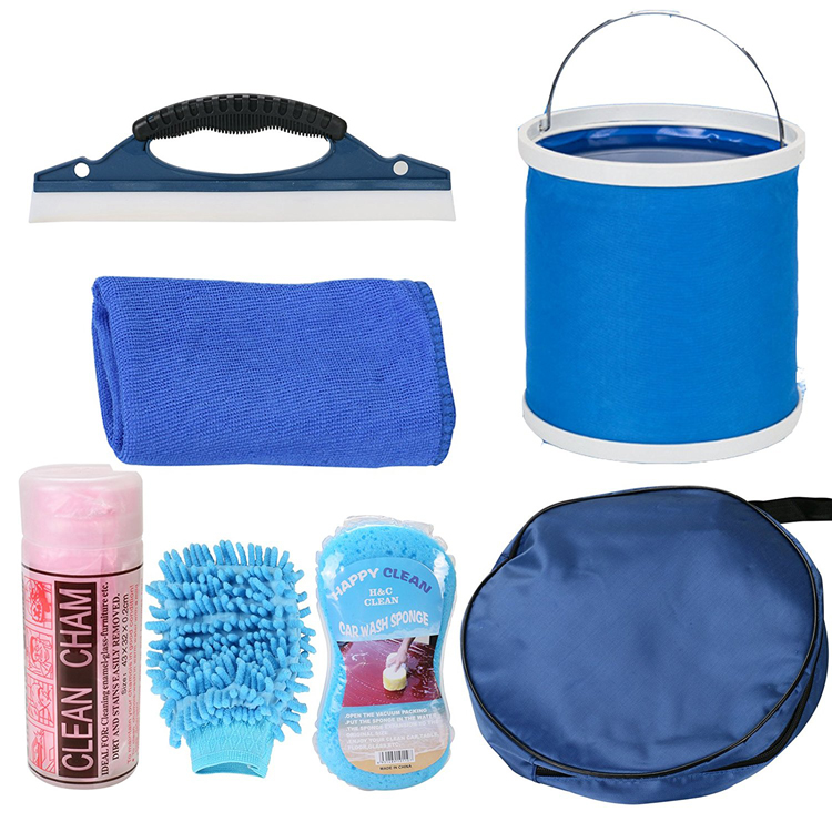 car wash tool detailing cleaning set with foldable bucket