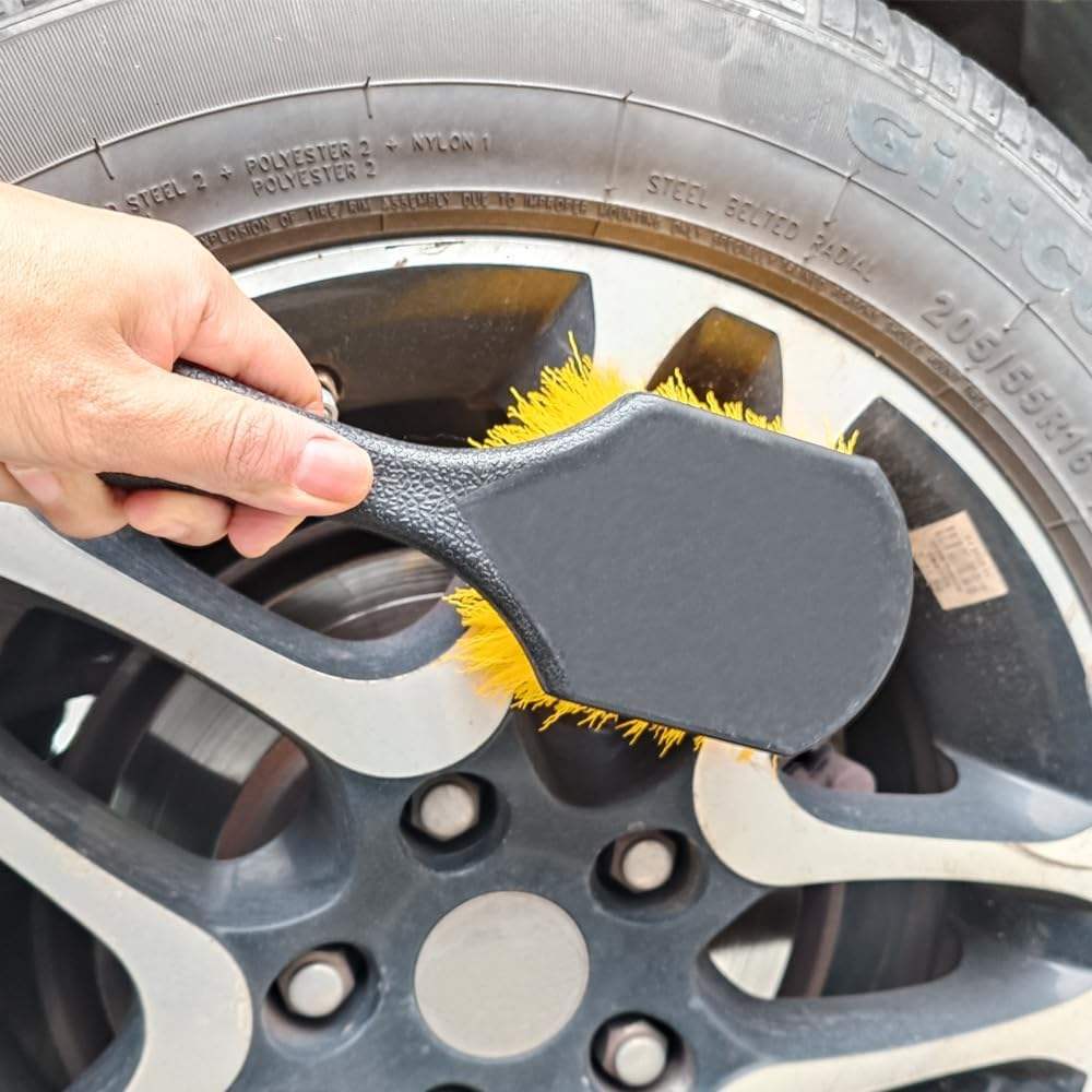 Wheel & Tire Brush for Car Rim, Soft Bristle Car Wash Brush