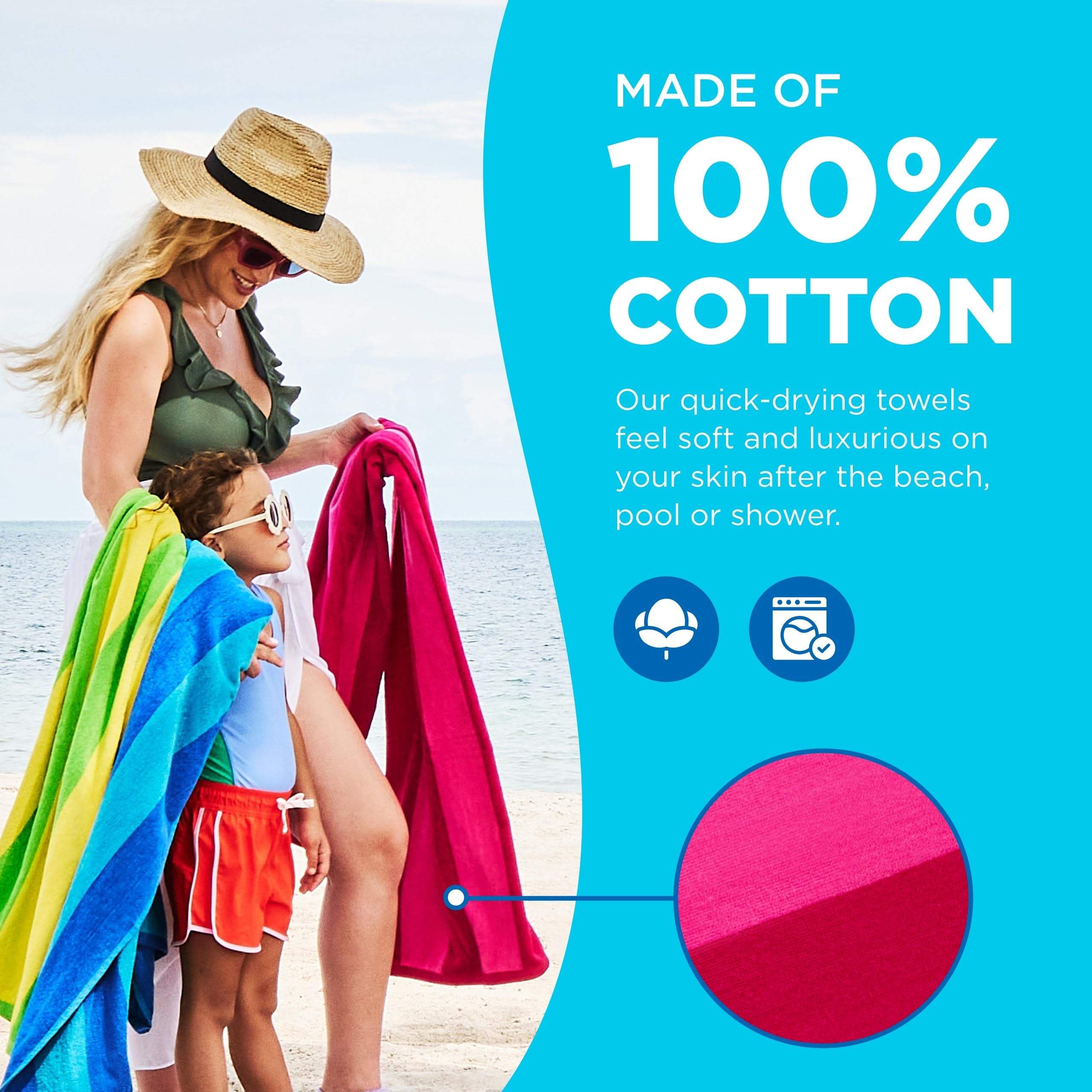 Striped Microfiber 100% Organic Cotton Gots Certificate Luxury Brand Custom Pure Linen Wearable Beach Towels