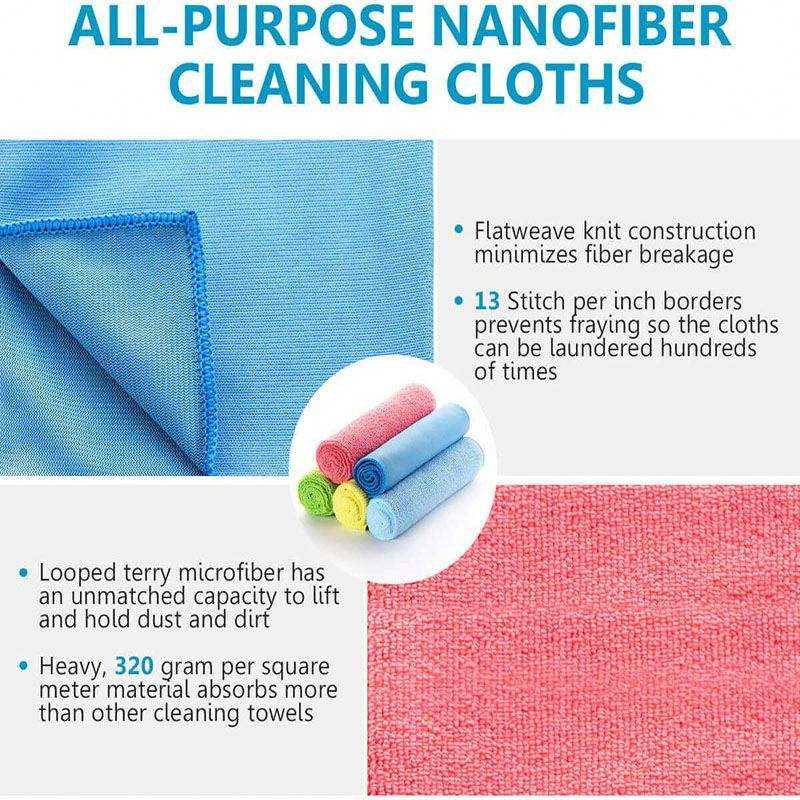 Microfiber Cleaning Cloth All-purpose Microfiber Towels Streak Free Cleaning Rags Customized Kitchen Supplies Kitchen Items