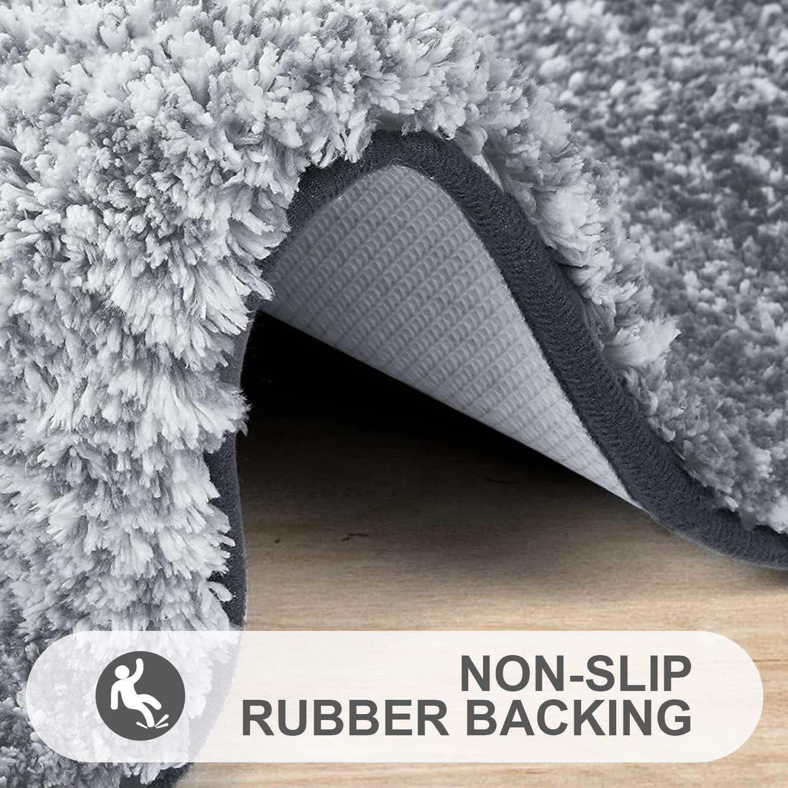 Luxury Soft Absorbent Bath Mat Soft Microfiber Shaggy Bath Rug Mat Colorful Non Slip Tpr Bottom Floor Mat
