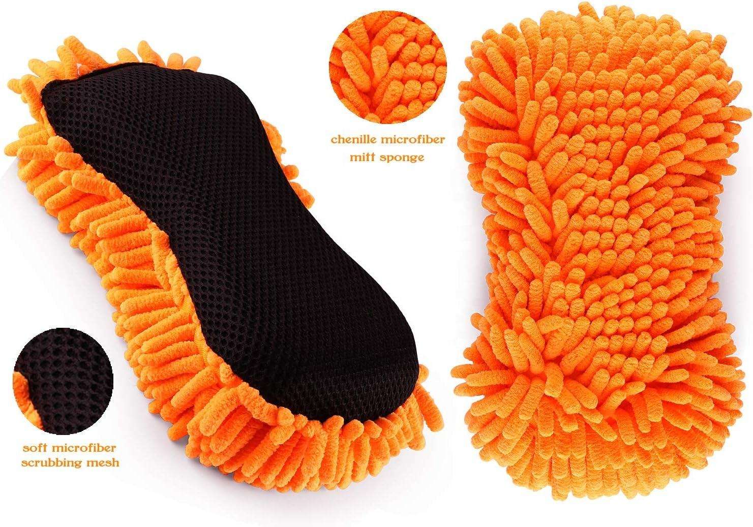 Ultimate Car Wash Mitt Premium Chenille Microfiber Wash Sponge Wash Towel Lint Free Scratch Free