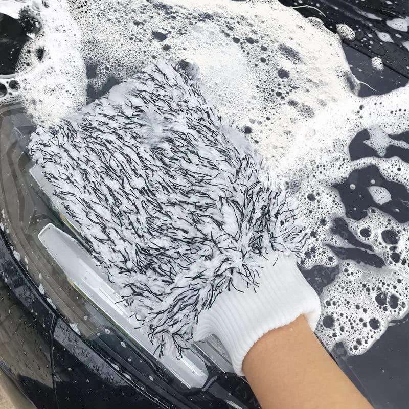 Small Monster Microfiber Car Wash Glove 2 Pack Mixed Color Premium Microfiber Car Wash Mitt Car Cleaning Glove