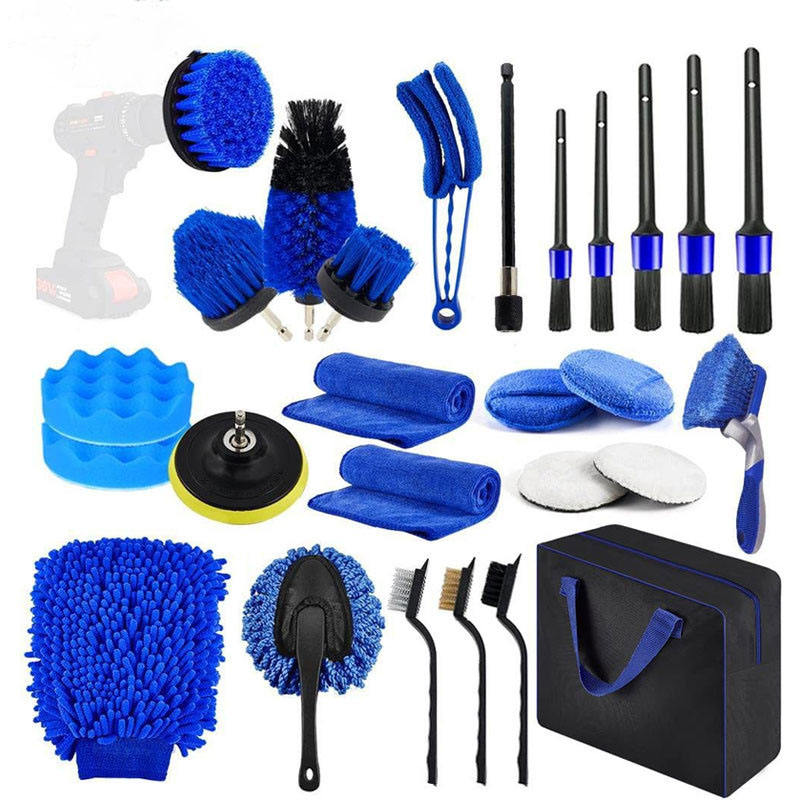Hot Sales 26PCS Car Brush Set Auto Car Washing Drill Brush Set Car Cleaning Tools Kit