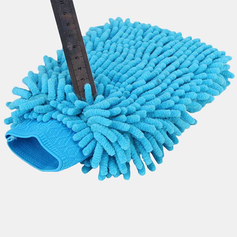 House Cleaning Microfiber Car Detailing Washing Gloves Wash Drying Mitts for Car Cleaning Blue