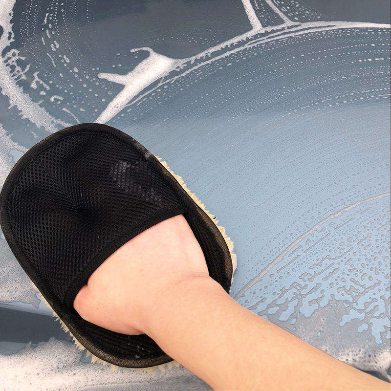 Polishing Microfiber Automobile Washing Soft Wax Car Cleaning Glove Artificial Wool Mitt Gloves for Car Wash