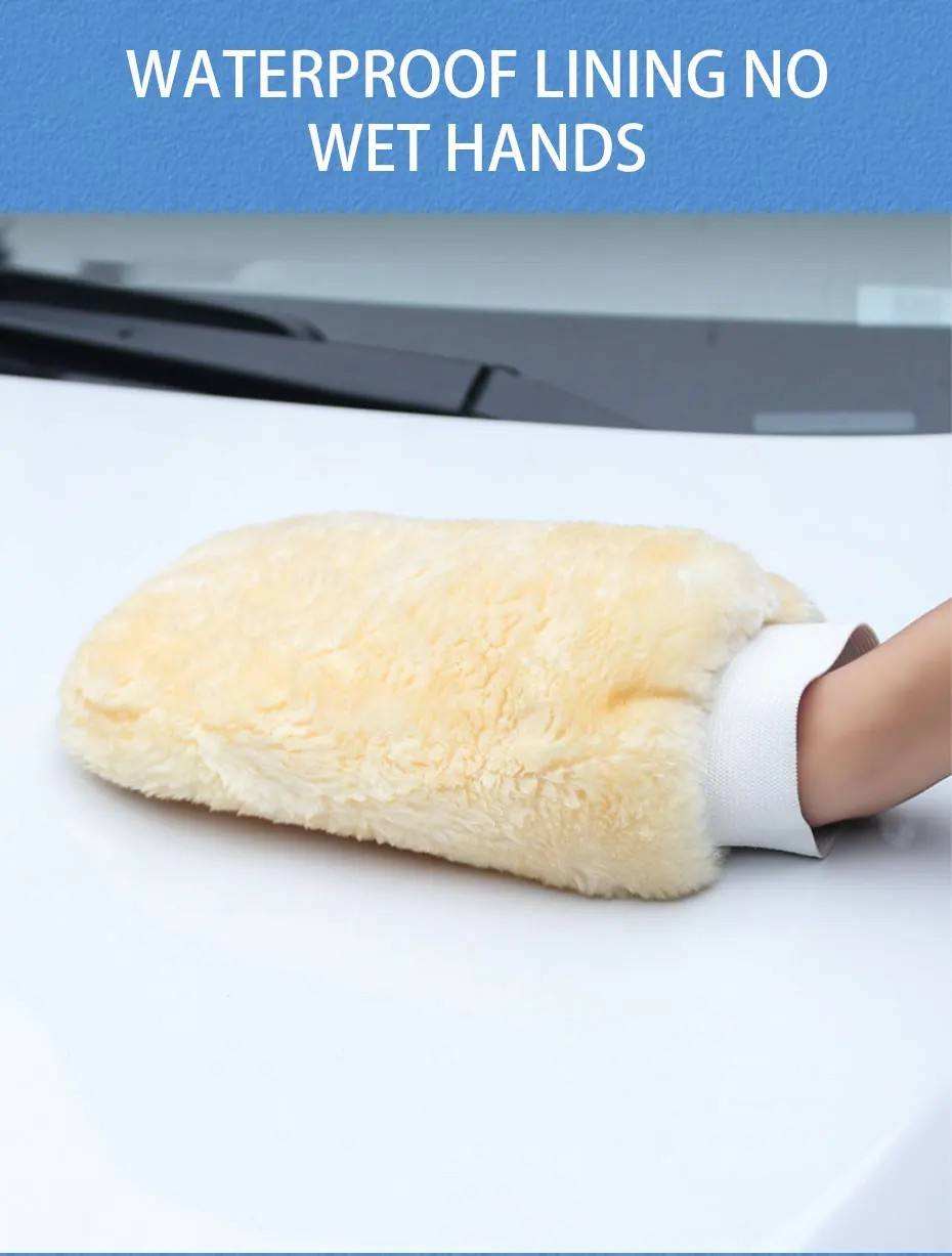 Waterproof Car Wash Microfiber Gloves Soft Thickened Wool Plush Car Cleaning Mitt Double-faced Glove Car Wash Supplies