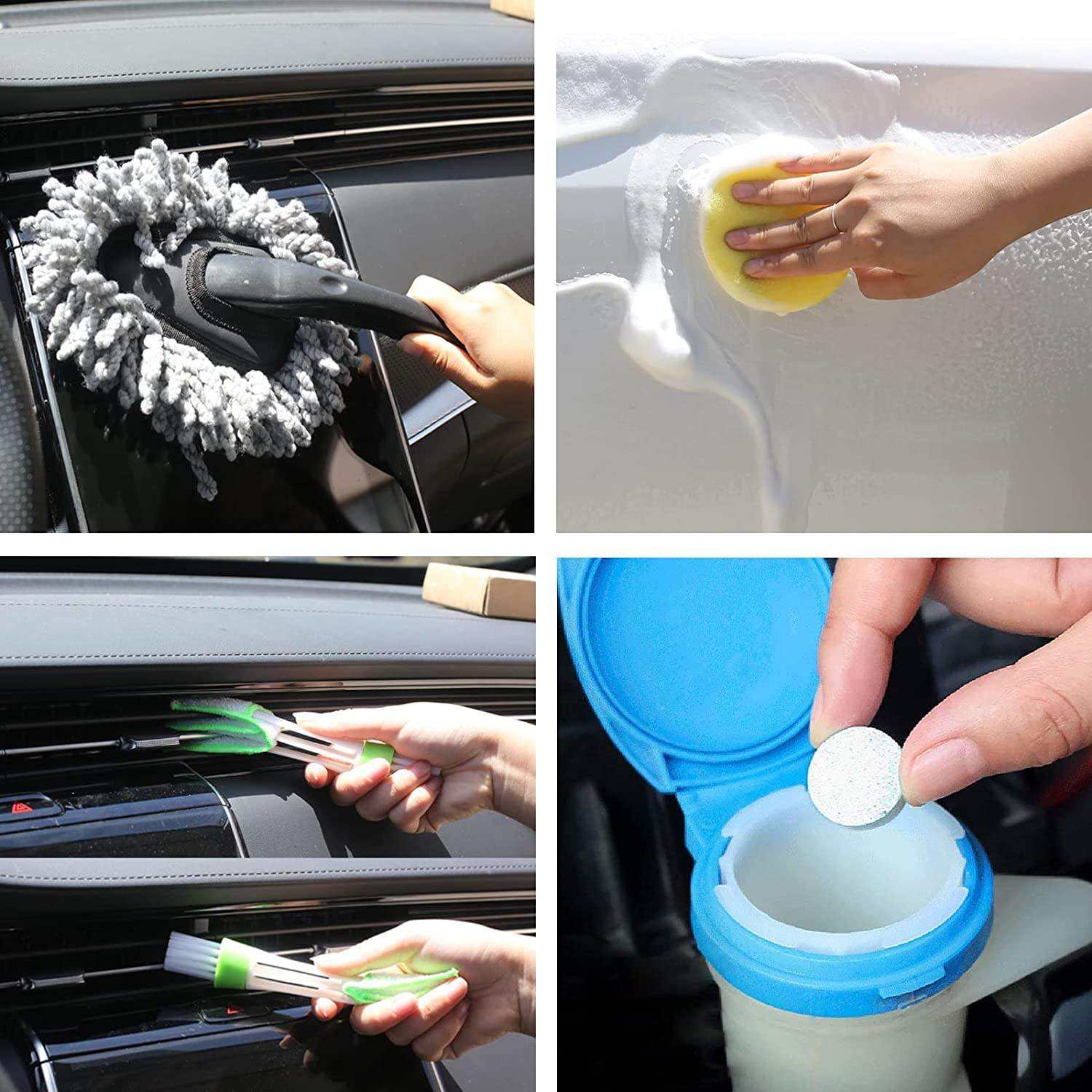 26Pcs in 1 Interior Car Care Wash Accessories Cleaning Detailing Tools Kit Set with Storage Box Snow Shovel Microfiber Cloths