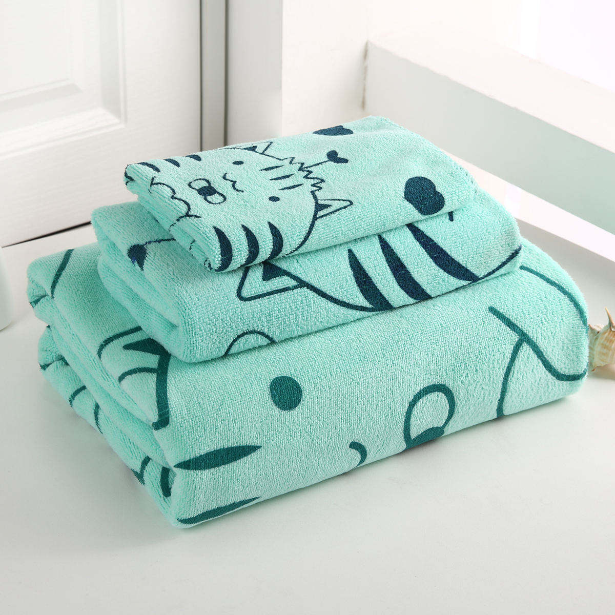 Cotton Bath Towel Thickened Absorbent Gift Three-Piece Towel Set