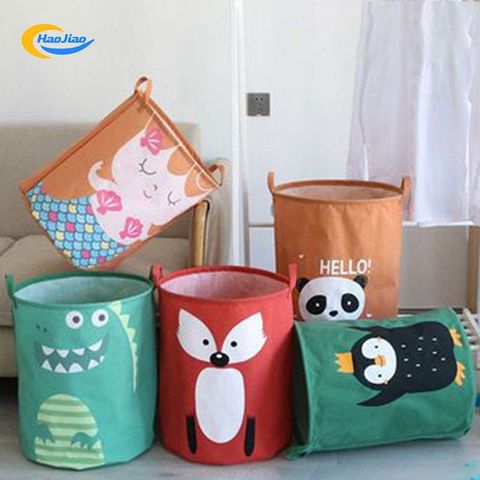 Pattern Foldable Large Laundry Hamper Dirty Cloth Storage Washing Bin Collapsible Canvas Laundry Basket