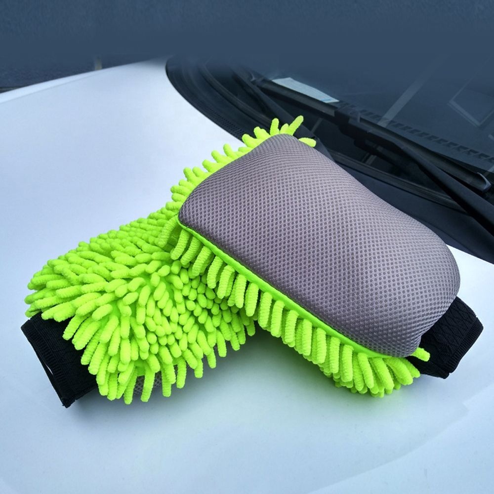 double side chenille microfiber wool premium scratch-free Car wash glove cleaning mitt