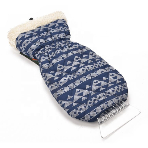 Winter Shovel Car Heavy Duty Warm With Mitt Snow Removal Fleece Lined Plastic Ice Scraper Glove