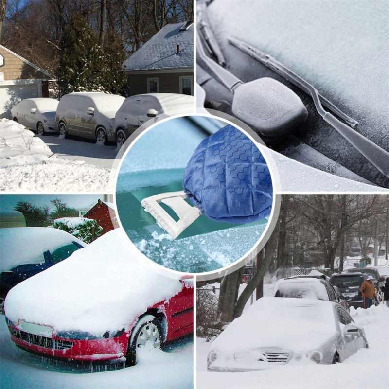 Plastic Waterproof Gloves Windshield Car snow removal Ice Scraper Mitt