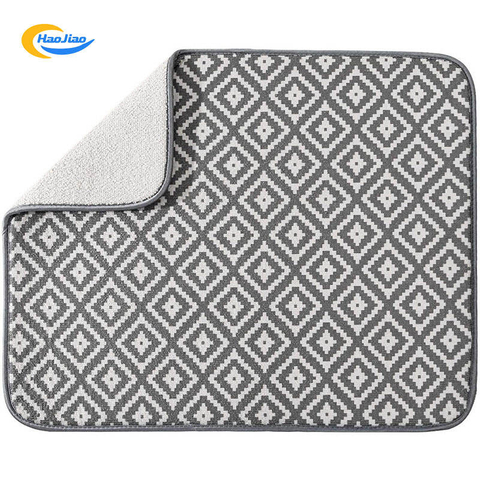 40X46CM Rectangle Striated Patterned Cloth Placemats Absorbent Microfiber Dish Drying Mat For Kitchen Table