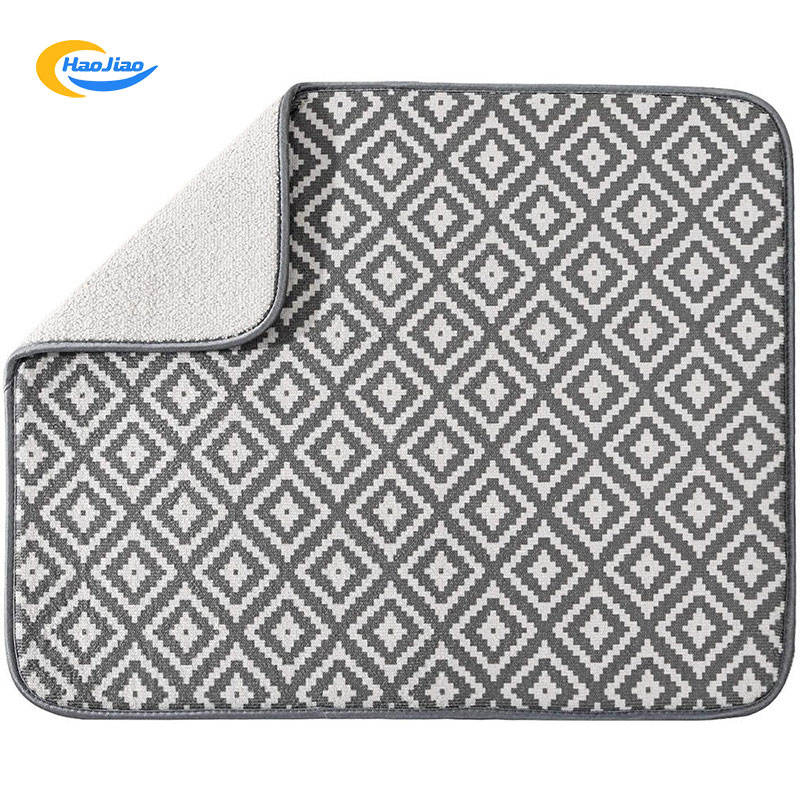 40X46CM Rectangle Striated Patterned Cloth Placemats Absorbent Microfiber Dish Drying Mat For Kitchen Table